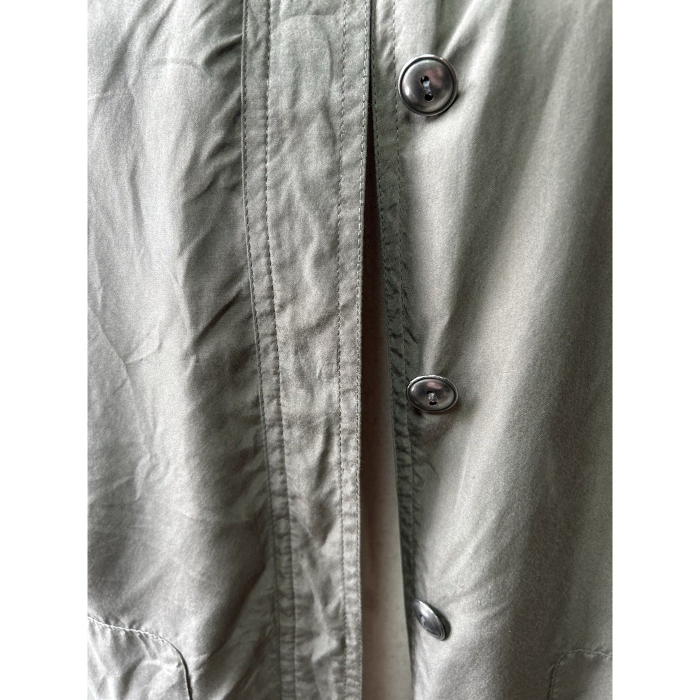 Chicos Utility Chic SILK Jacket Size 2 US 12 Green Lightweight Pockets - Picture 5 of 10